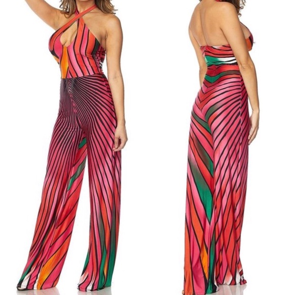 Pants - LAST ONE! PRICE FIRM Fuchsia halter jumpsuit.